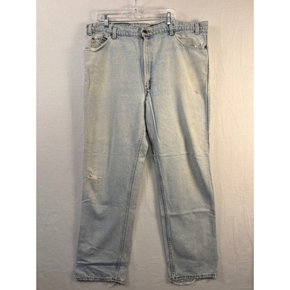 Levi Strauss 505 Light Wash Denim Jeans Mens Size 40x31 Faded Distressed‎ #1659